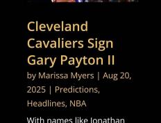 来了(le)来了(le)！克利夫兰騎(qí)士队将签下(xià)加里·佩顿二世